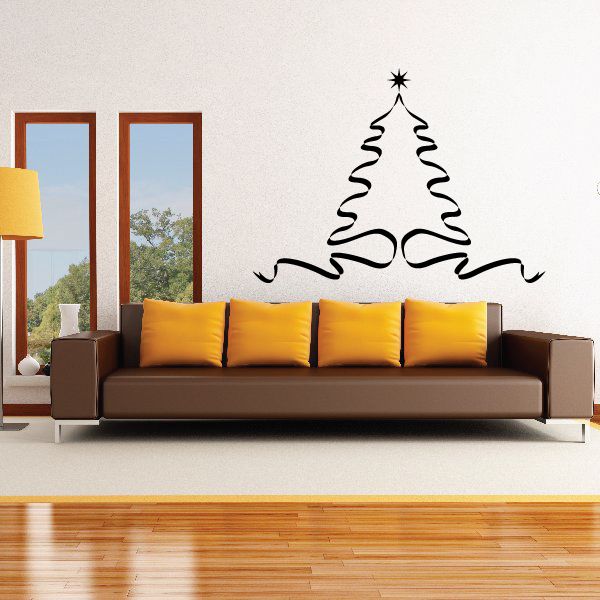 Image of Christmas Tree Ribbon Decal