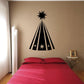 Black stylized tree wall decal with star top and star accents