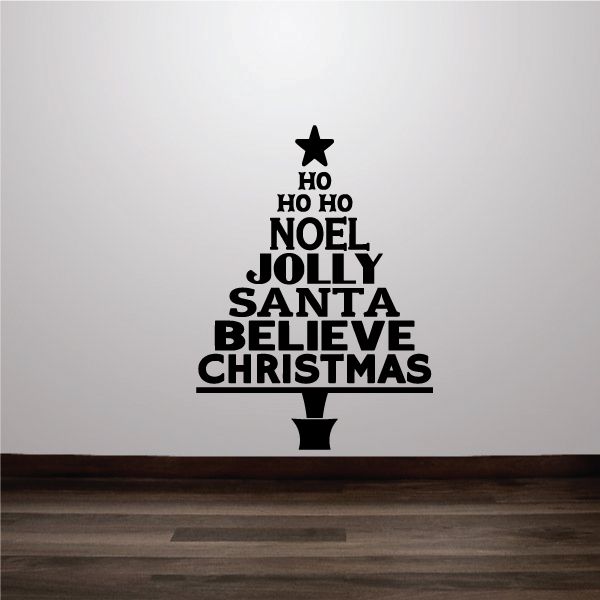 Image of Christmas Tree Typography Decal