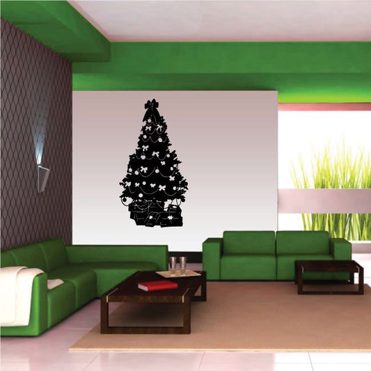 Image of Christmas Tree with Bows Decal