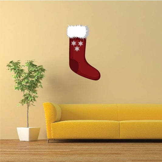 Image of Christmas Triple Snowflake Stocking Sticker