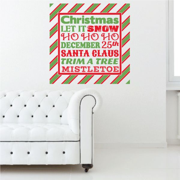 Image of Christmas Typography Printed Decal