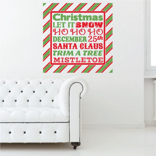 Image of Christmas Typography Printed Decal