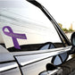 Purple chronic pain awareness ribbon vinyl sticker on window