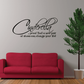 Cinderella wall decal in black script with smaller text about shoes and life change