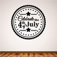 Round July 4 wall decal with Celebrate the 4th of July lettering and stars