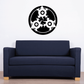 Round black turtle decal with floral and shell-like pattern