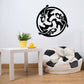 Black circular tribal hawk wall decal with stylized bird face