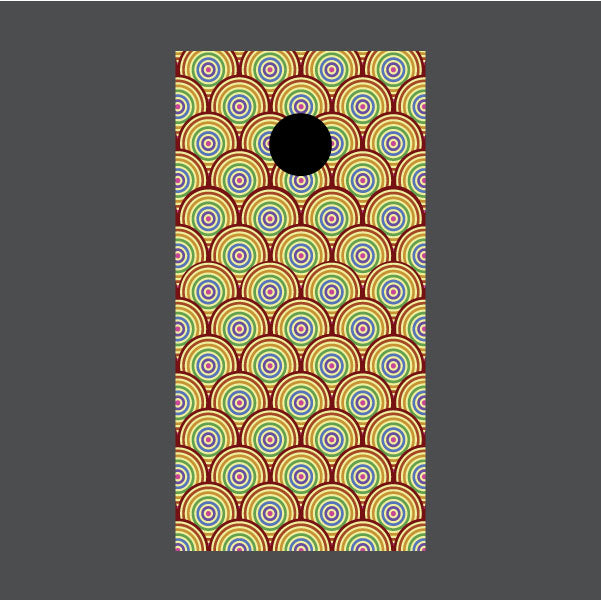 Image of Circle Pattern Cornhole Board Wraps