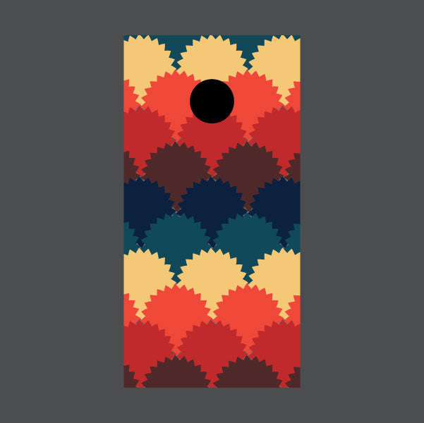 Image of Circle Pattern Cornhole Board Wraps