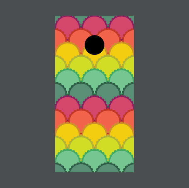 Image of Circle Pattern Cornhole Board Wraps