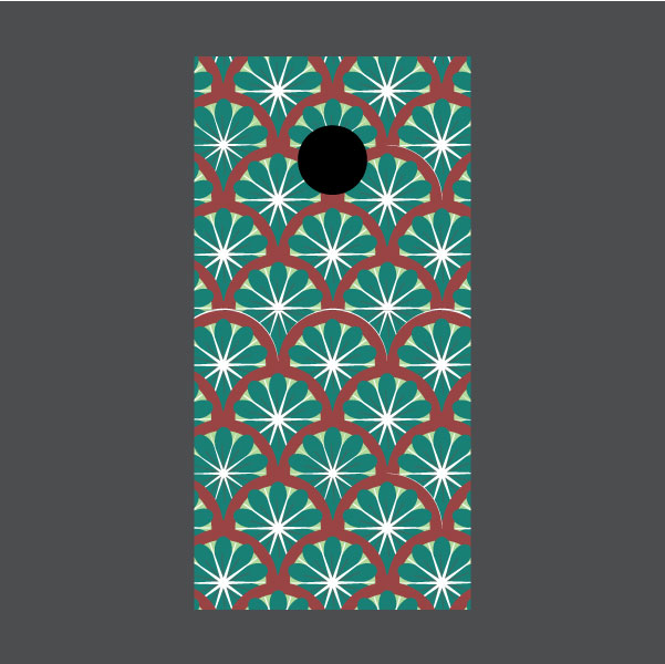 Image of Circle Pattern Cornhole Board Wraps