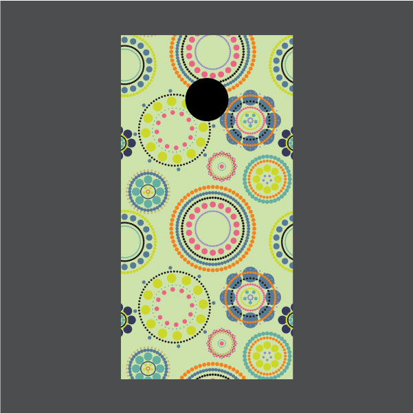 Image of Circle Pattern Cornhole Board Wraps