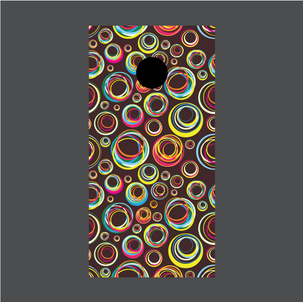 Image of Circle Pattern Cornhole Board Wraps