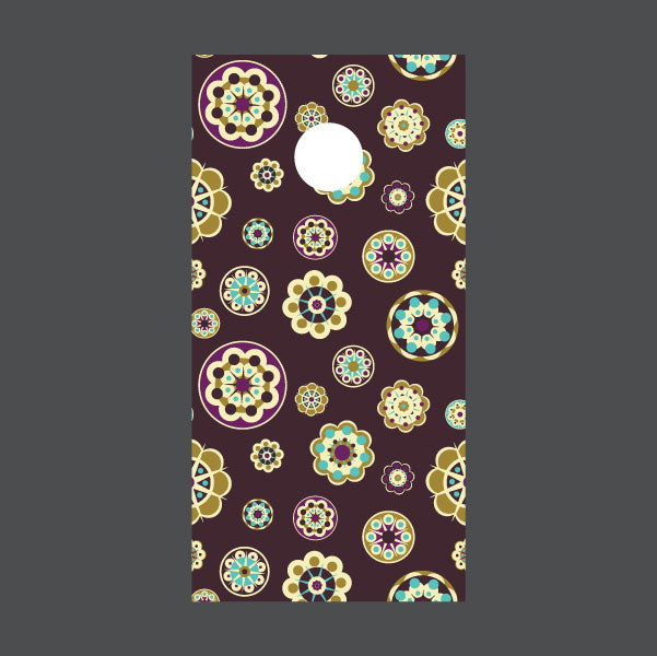 Image of Circle Pattern Cornhole Board Wraps