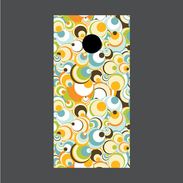 Image of Circle Pattern Cornhole Board Wraps