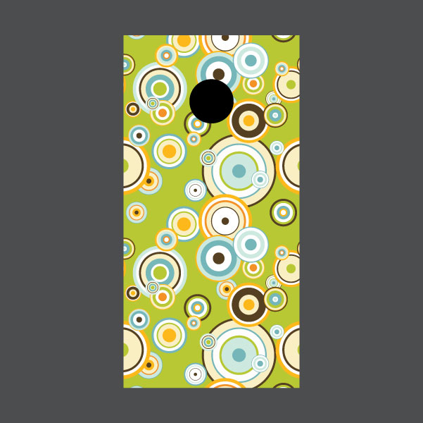 Image of Circle Pattern Cornhole Board Wraps