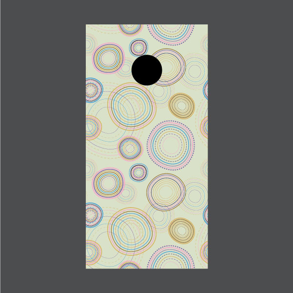 Image of Circle Pattern Cornhole Board Wraps
