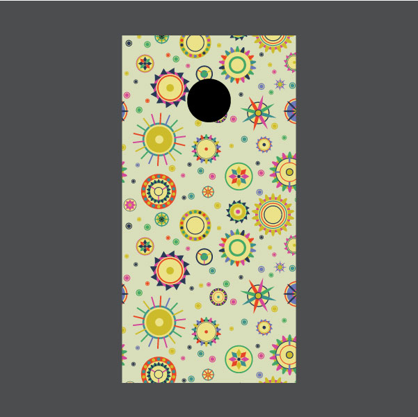 Image of Circle Pattern Cornhole Board Wraps