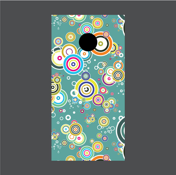 Image of Circle Pattern Cornhole Board Wraps