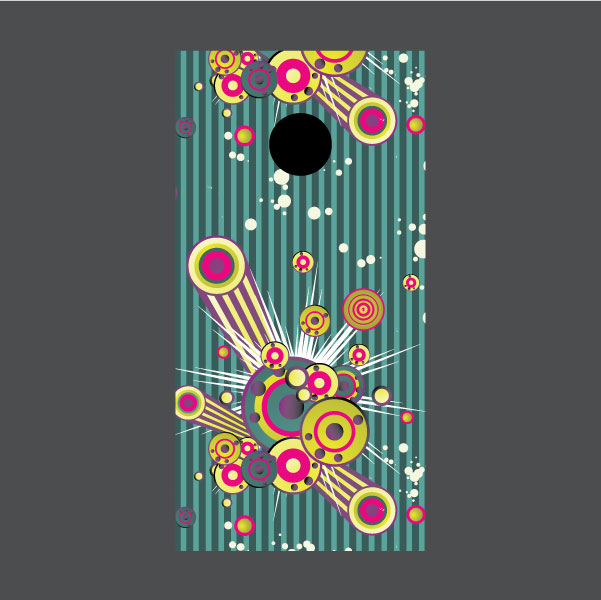 Image of Circle Pattern Cornhole Board Wraps