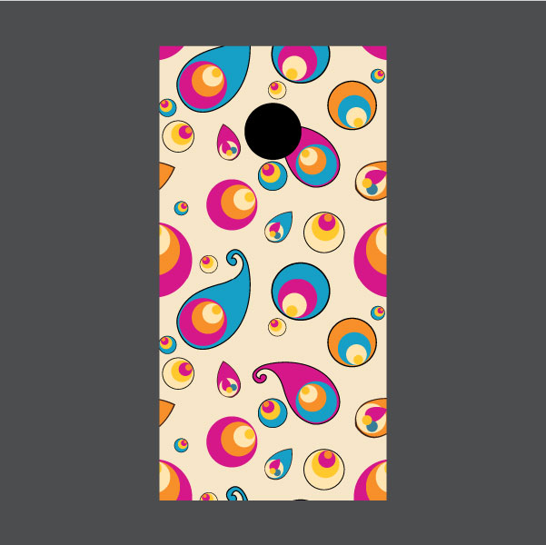 Image of Circle Pattern Cornhole Board Wraps