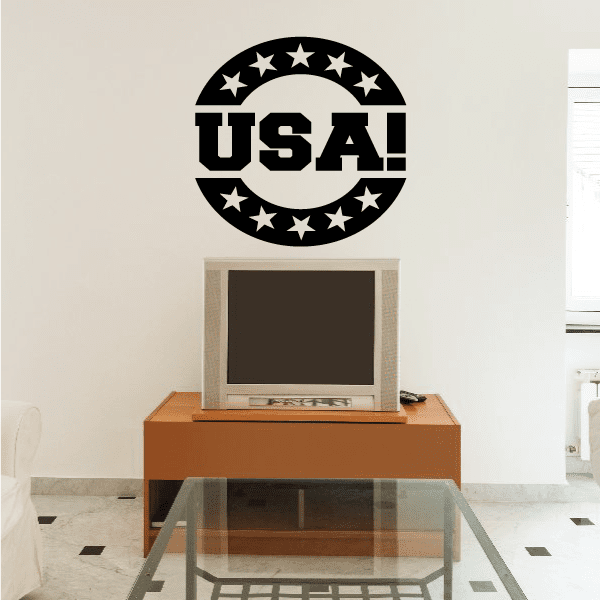 Image of Circle with Stars USA Decal