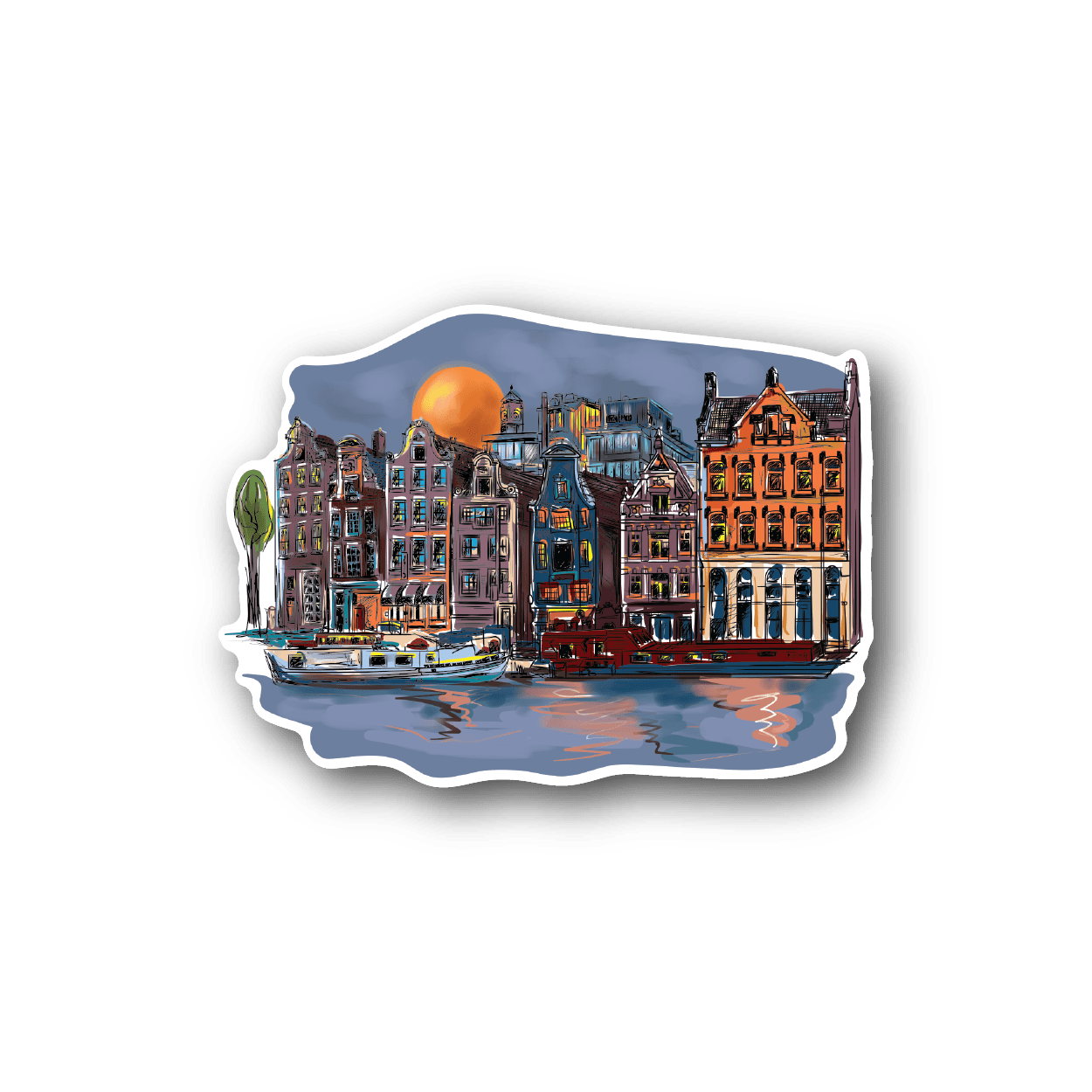 Image of CIty Night View Sticker