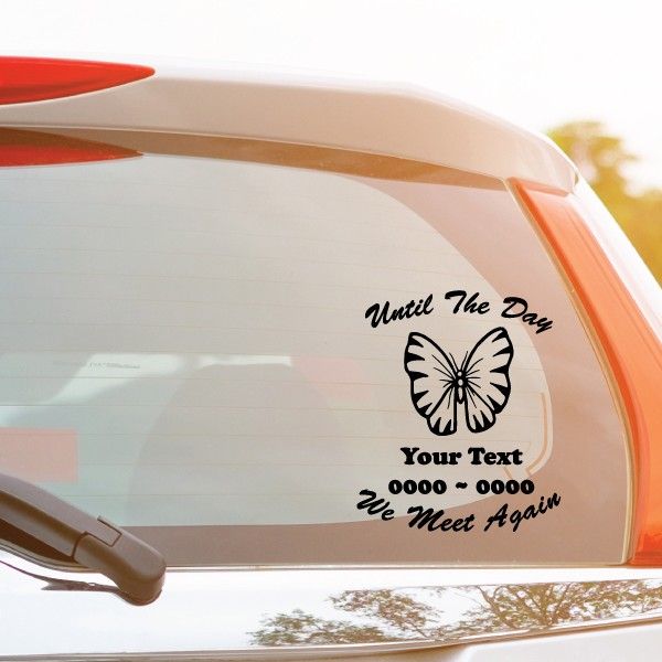 Image of Classic Butterfly Custom In Loving Memory Decal