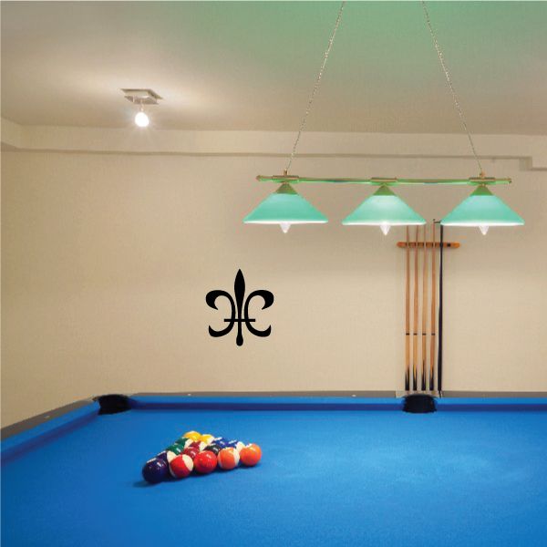 Classic fleur-de-lis wall decal, black