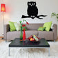 Black cat silhouette wall decal with branch-like shape and small details