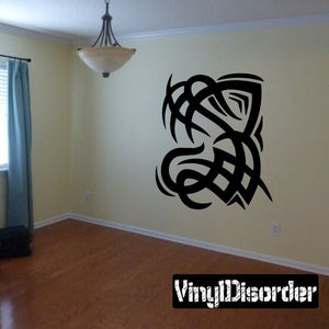 Tribal vinyl wall decal with black knotwork animal motif