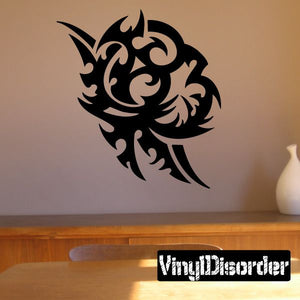 Tribal wall decal graphic with black flame-like tribal design