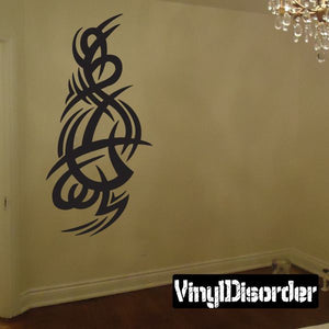Tribal wall decal vinyl with black knot-style symbol