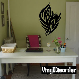 Black tribal flame vinyl wall decal