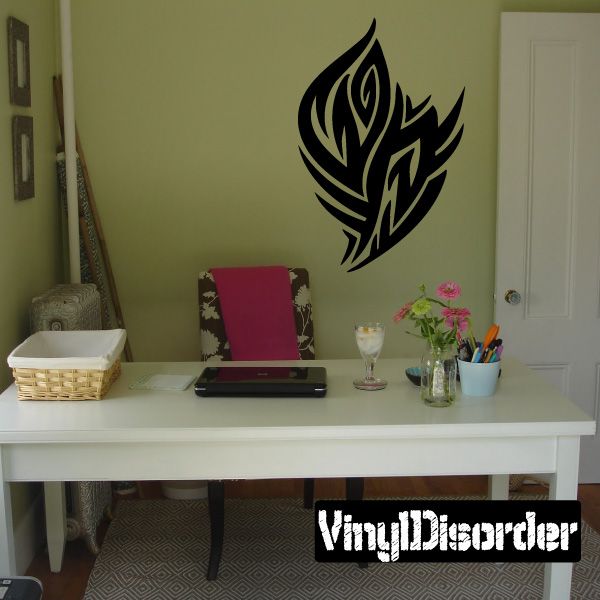 Black tribal flame vinyl wall decal