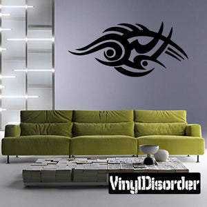 Black tribal fish vinyl wall decal