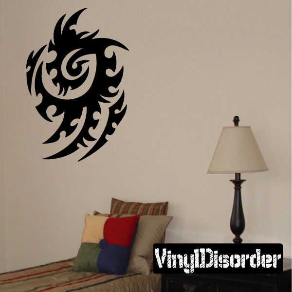 Black tribal swirl vinyl wall decal