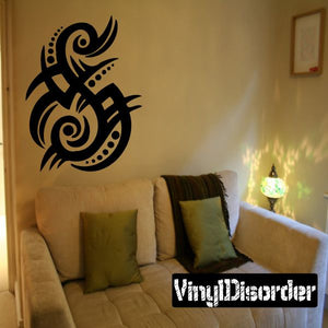 Tribal wall decal vinyl sticker with black decorative design