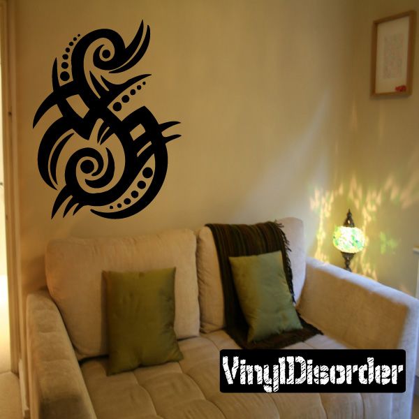 Tribal wall decal vinyl sticker with black decorative design