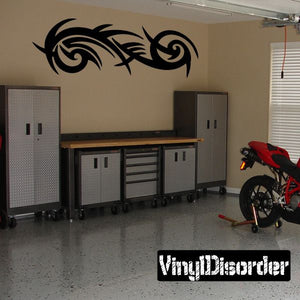 Tribal wall decal vinyl sticker with black swirl motifs