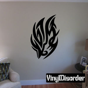 Tribal vinyl wall decal with black flame tribal pattern
