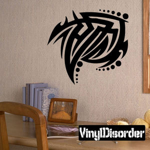 Tribal wall decal with bold black geometric eagle motif