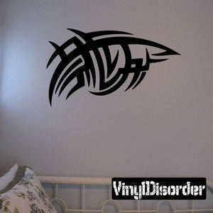 Tribal vinyl wall decal with black stylized tribal design