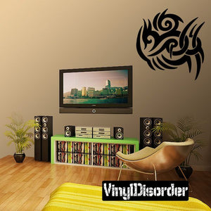 Black tribal vinyl wall decal with ornate swirl design