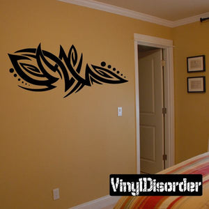 Tribal vinyl wall decal, black ornamental arrow-wing design