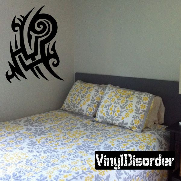 Tribal vinyl wall decal with black swirling knotwork design