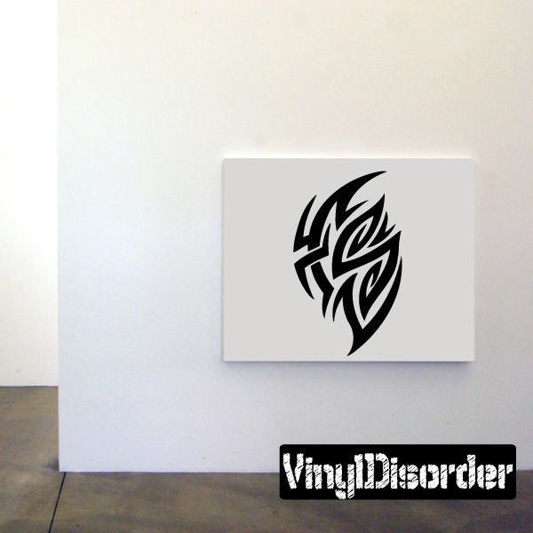Tribal vinyl wall decal: black wing-like pattern