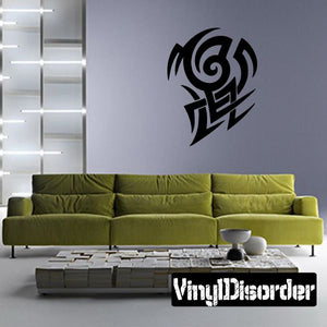 Black tribal wall decal with swirling knot design