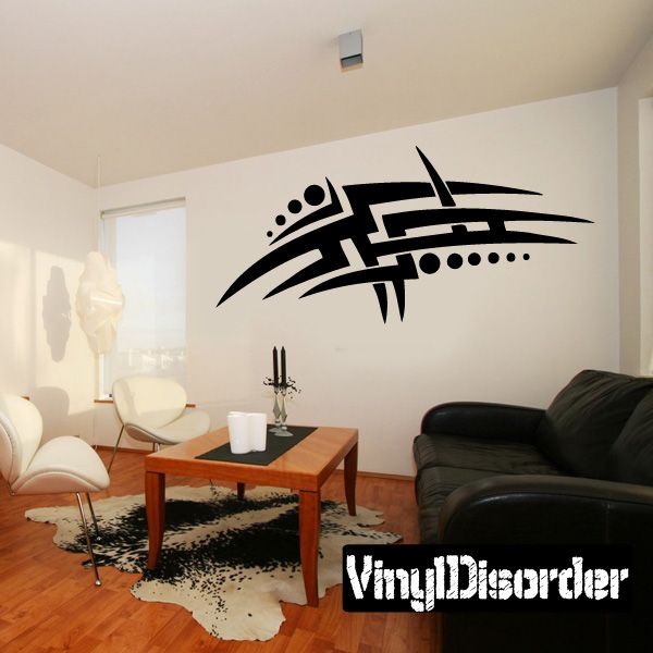 Tribal wall decal vinyl sticker with black geometric arrow design.